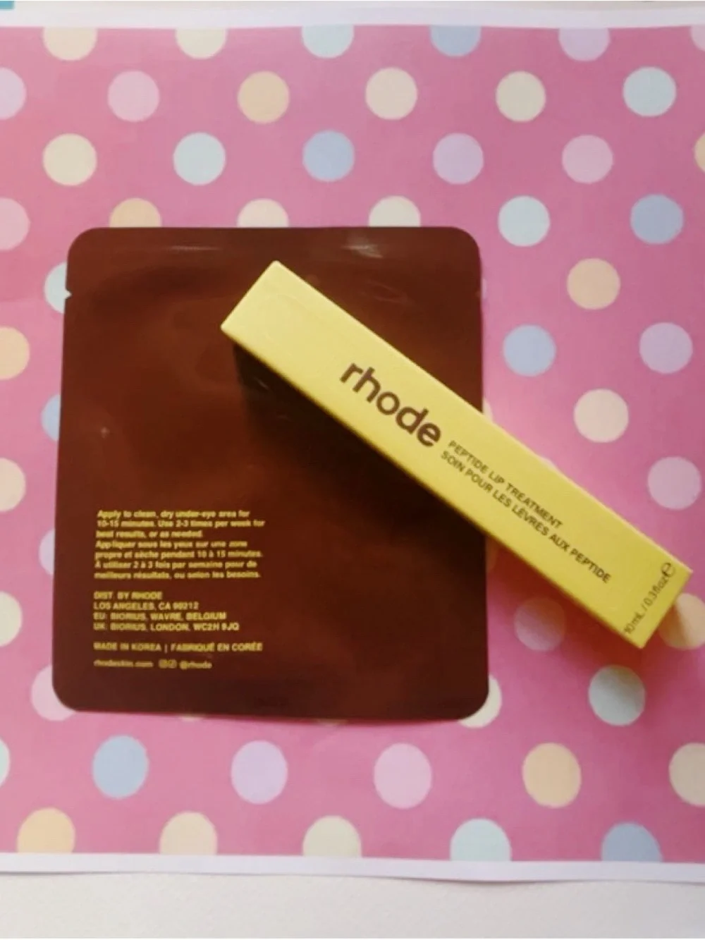 RHODE Caramelized Banana Lip Peptide and Eye patch